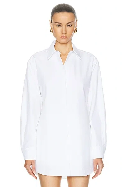 Valentino Compact Poplin Shirt In Bianco Ottico
