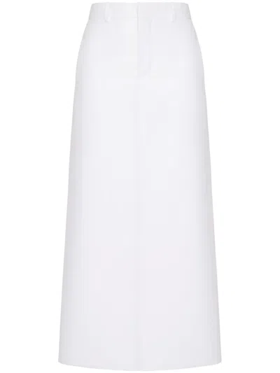 Valentino Compact Popeline Skirt In White