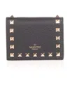 Valentino Compact Rockstud Wallet In Black