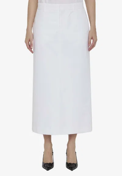 Valentino Compact Popeline Skirt In White