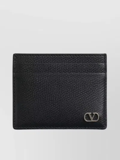 Valentino Garavani Compact Textured Cardholder With 0.5 Cm Depth