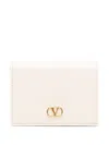 Valentino Compact Vlogo Leather Wallet In White