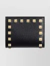 Valentino Garavani Rockstud Grainy Leather Flap Wallet Accessories In Black