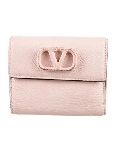 Pre-owned Valentino Garavani Compact Wallet In Pink