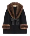 Valentino Compact Wool Coat In Black