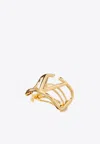 Valentino Gold Metal Vlogo Hair Clip In Gold