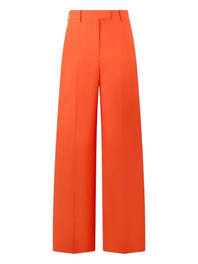 Valentino Concealed-fastening Wide-leg Trousers In Red