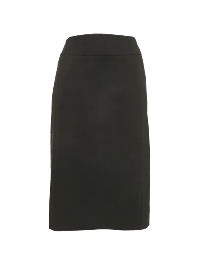 Pre-owned Valentino Concealed-zip Midi Skirt In Black