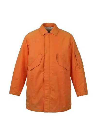 Valentino Concealed-fastening Pocket-detail Coat In Orange