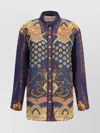 Valentino Garavani Women Paisley Linen Shirt With Medaglioni Voyage Imaginaire Pattern
