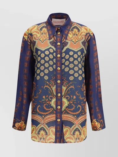 VALENTINO CONTEMPORARY BAROQUE PAISLEY COLLARED SHIRT