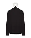 Valentino Contrast-collar Silk Blouse In Black