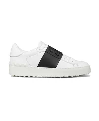 Valentino Garavani Valentino Calfskin Sneakers With Contrasting Bands And Rubber Studs In White