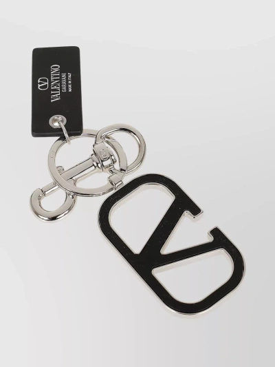 Valentino Garavani Contrast Hardware Vlogo Keychain In Black