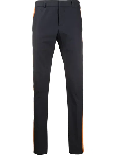 Valentino Contrast Panel Trousers In Blue