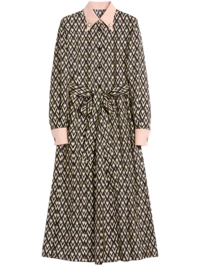 VALENTINO TOUTE LA V TWEED MIDI DRESS