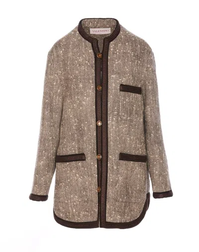 VALENTINO CONTRASTING TRIM COAT