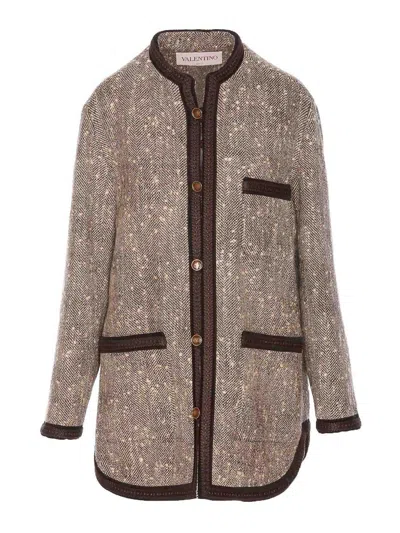 VALENTINO CONTRASTING TRIM COAT