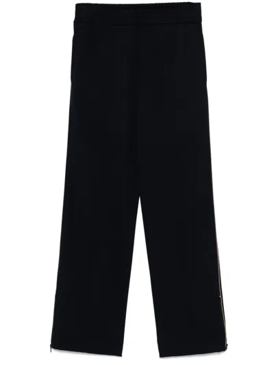 Valentino Contrasting-trim Trousers In Blue