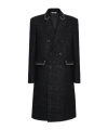 Valentino Convex Round Double-breasted Wool Coat In Anthracite Color