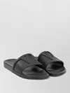 Valentino Rubber Slides With Wide Strap And Flat Sole In Black