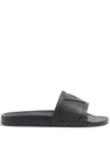 Valentino Coolside Rubber Slides Sandals In Black