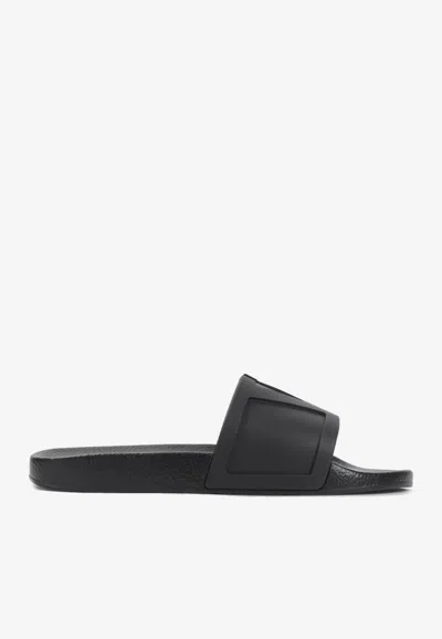 VALENTINO GARAVANI COOLSIDE RUBBER SLIDES SANDALS