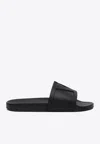 Valentino Garavani Black Sandals With Vlogo Detail On The Front In Tech Fabric Man