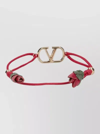 Valentino Garavani Cord Bracelet Rose Embellishments Embellished Design