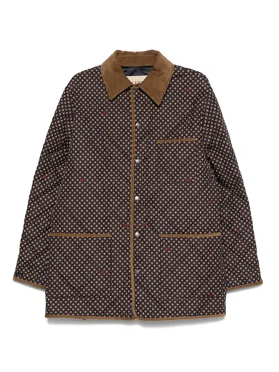 Valentino Corduroy-collar Overshirt In Brown
