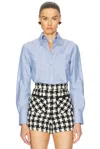 Valentino Cotone Shirt In Dark Azzurro