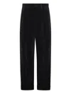 Valentino Garavani Cotton And Linen Blend Trousers In Black