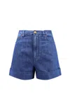 Valentino Denim Shorts With Back Pockets And Belt Loops In Blue
