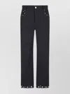 Valentino Straight Trousers With Belt Loops And Studs In Black
