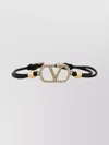 Valentino Cotton And Swarovski Crystal "vlogo Signature" Bracelet In Black