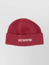 Valentino Cotton And Wool Beanie With Folded Cuff In Red