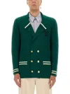 Valentino Wool And Cotton Jacket In Green