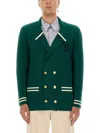 Valentino Wool And Cotton Jacket In Green