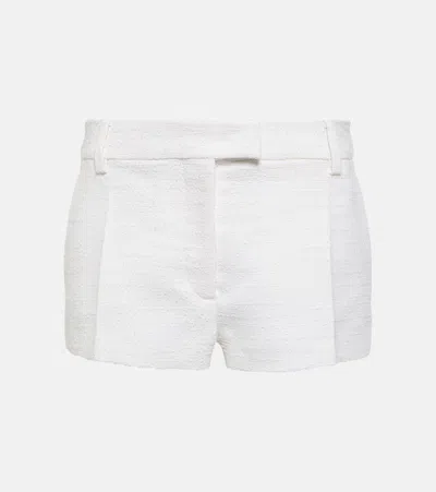VALENTINO COTTON AND WOOL TWEED SHORTS