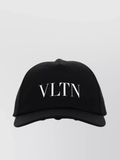Valentino Garavani Vltn Logo Printed Baseball Cap In Black