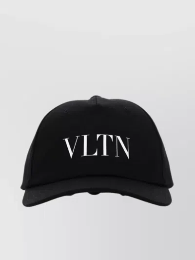 Valentino Garavani Contoured Brim Cap With Adjustable Strap In Black
