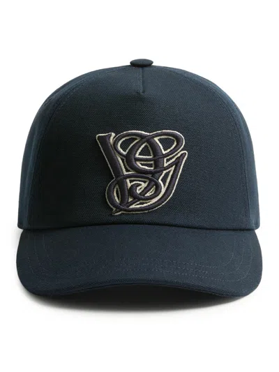 Valentino Garavani Cotton Baseball Cap With Embroidery In Blue