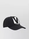Valentino Cotton Baseball Cap With Embroidery And Curved Brim In Black