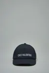 Valentino Cotton Baseball Cap With Embroidery In Black