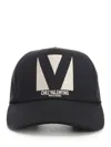 Valentino Garavani Black Baseball Cap With Butter Logo In Adjustable Cotton Women In Black