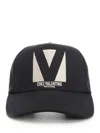 Valentino Garavani Black Baseball Cap With Butter Logo In Adjustable Cotton Women
