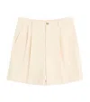 Valentino Butter-coloured Bermuda Shorts With Turn-ups In Ivory