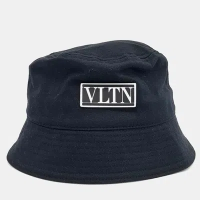 Pre-owned Valentino Garavani Cotton Black Bucket Hat