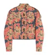 Valentino Cotton-blend Floral Jacquard Jacket In Multicolour
