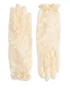 Valentino Garavani Vlogo Signature Butter-coloured Lace Gloves In Yellow